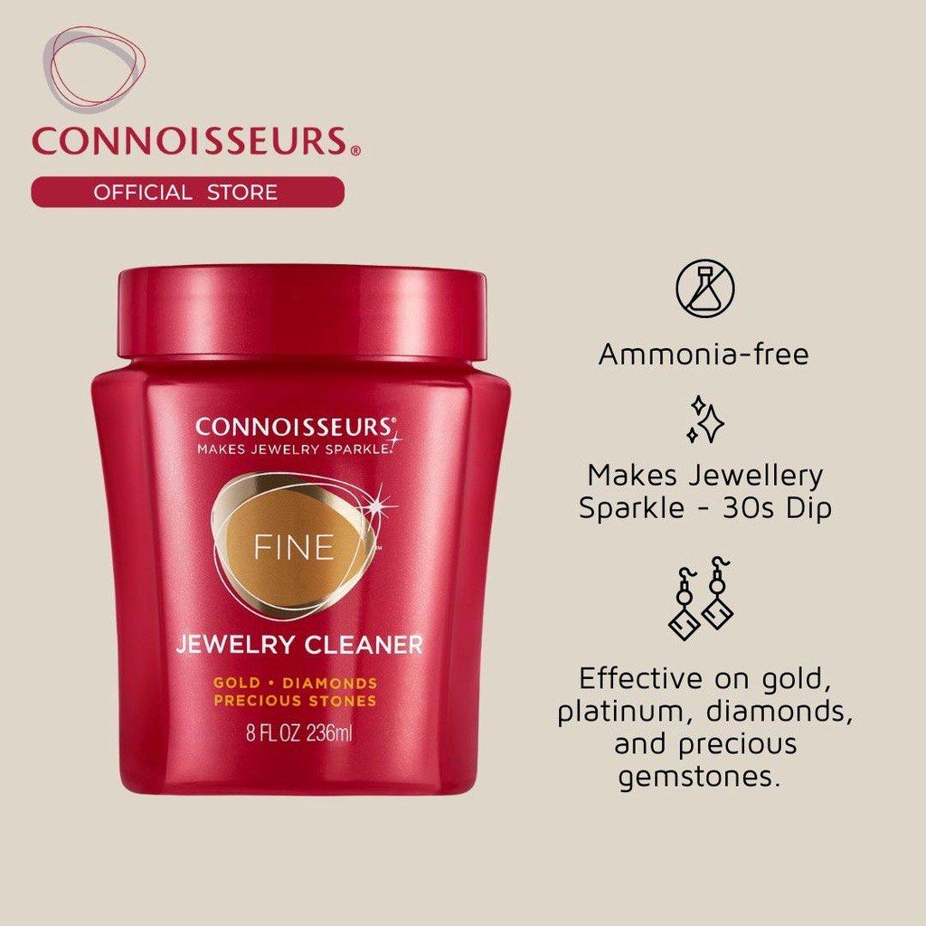 Connoisseurs Fine Silver Jewelry Cleaner / Jewellery Cleaner 236ml Gold Silver Diamond Polish (Category: Jewelry) located in Singapore. Submitted by sherry_w1106 (Listing ID 1233404876, Image 6). Description: Connoisseurs Gold Silver Jewelry Cleaner / Jewellery Cleaner 236ml Gold Silver Diamond Polish 100% authentic, re-usable, effective in making your jewellery shinny & clean Expiry at least 2 years Dip tray & cleaning brush included Available O