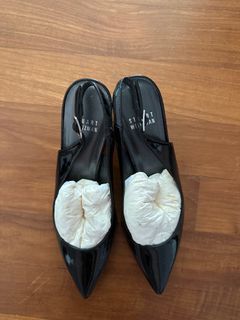 Stuart weitzman black patent sling back heels