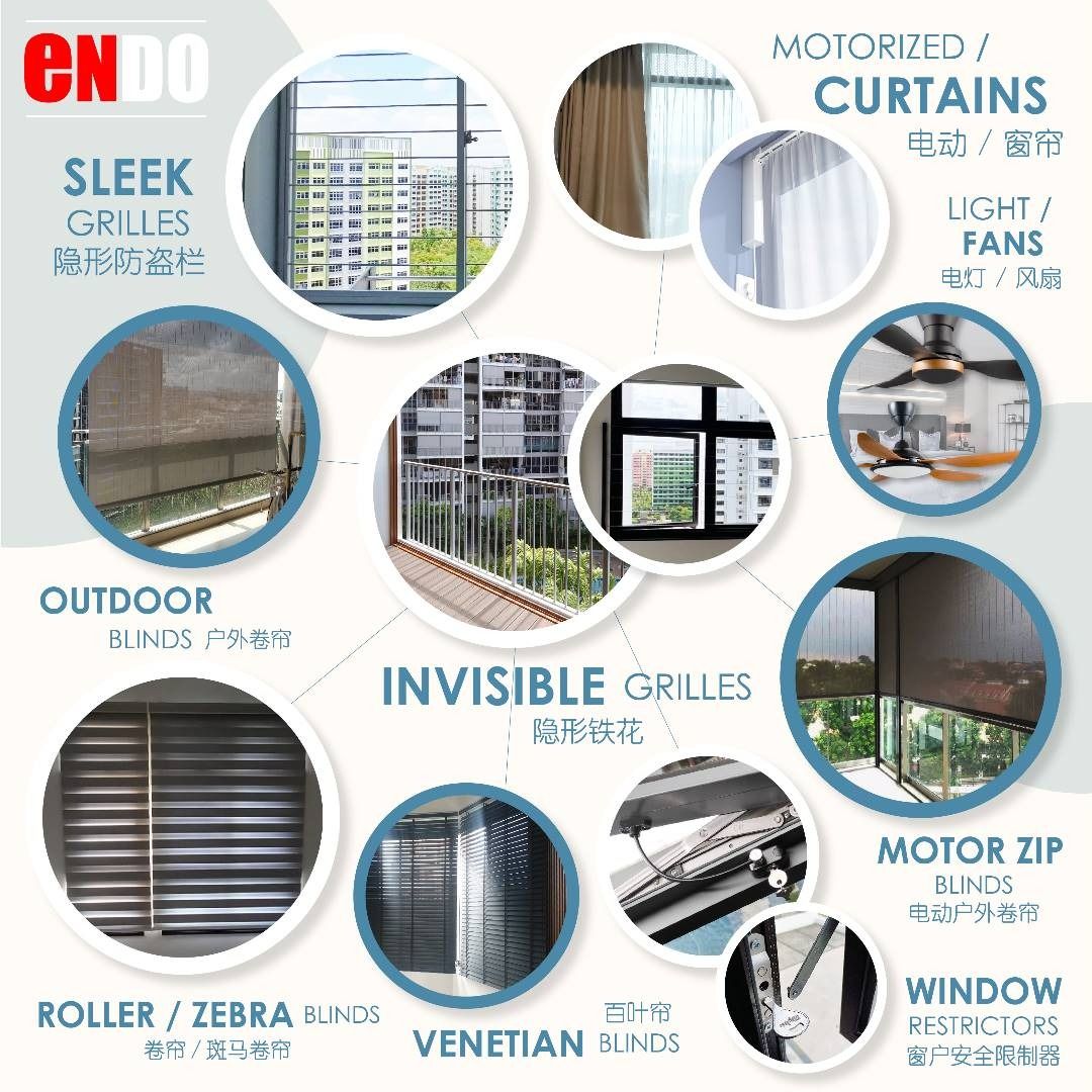 Slim grilles /Sleek Grilles/Home Grilles for Window/Direct factory pricing/Sliding window/BTO invisible Grilles/ BTO Sleek Sliding Grilles / BTO Aluminium Grilles / HDB invisible Grilles/Outdoor Blinds (Category: Safety Gates, Locks & Protectors) located in Singapore. Submitted by endogrillesofficial (Listing ID 1233214844, Image 5). Description: Our Operating Hours: Monday - Saturday, 9am to 7pm. We have a factory that specialises in invisible g