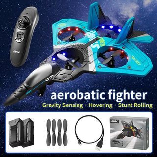 Rc Plane Gravity Sensing Aircraft Glider with Light Radio Control Helicopter Foam Remote Controlled Airplane Toys for Boys