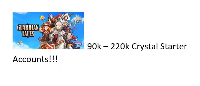 Guardian Tales Starter Accounts