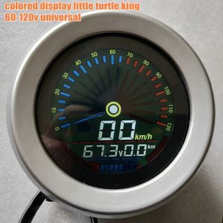 WhiteColored LCD Display Speedometer 60-120v Universal For Electric Scooter Little Turtle King Odometer Bike Tricycle Voltmeter