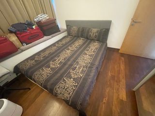 Queen bed frame and mattress