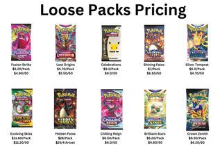 CHEAPEST Pokemon packs silver tempest sleeved fusion strike evolving skies sword shield etb box hidden shining fates crown zenith celebrations go scarlet violet paldea evolved brilliant stars chilling reign battle styles 151