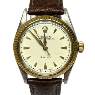 ROLEX 6421 Oyster Speedking Precision Gold Bezel Self Winding 30mm Watch