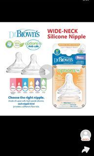 Dr brown option + plus 9m level 4 teat wide neck nipple