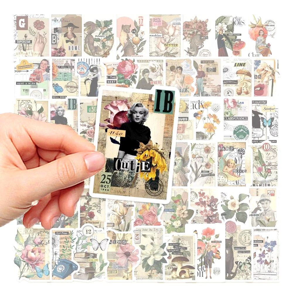25/50pcs Vintage Retro Aesthetic Vibe Waterproof Vinyl PVC Stickers Decal Label Water Bottle Laptop Tablet Phone Bike Helmet Luggage Guitar Skateboard Suitcase Graffiti (Category: Art & Prints) located in Singapore. Submitted by black.kat (Listing ID 1332944655, Image 2). Description: 25pcs- $4 50pcs-$8 approx 4cm-5cm waterproof and fade proof meet up under blk 54 toa payoh or at toa payoh/braddell mrt normal mail +$0.60 tracked mail +$2.