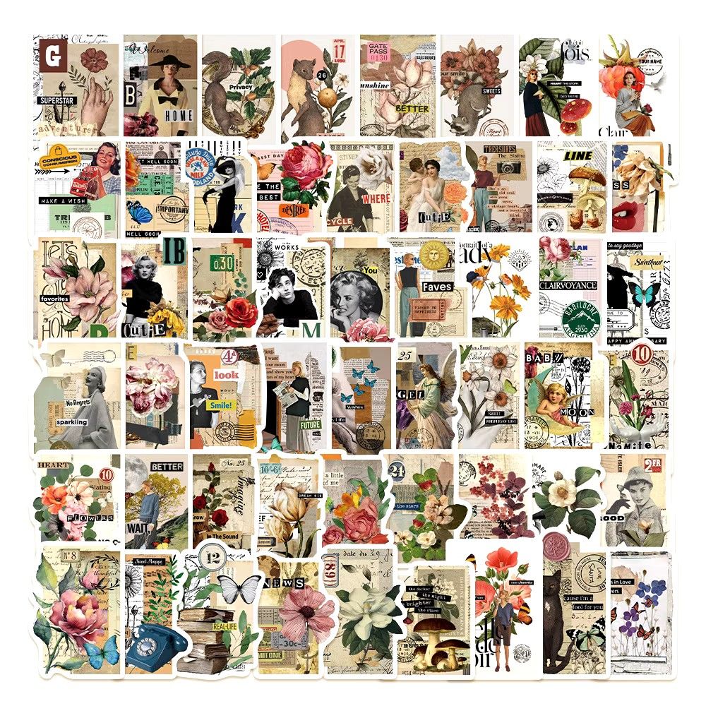25/50pcs Vintage Retro Aesthetic Vibe Waterproof Vinyl PVC Stickers Decal Label Water Bottle Laptop Tablet Phone Bike Helmet Luggage Guitar Skateboard Suitcase Graffiti (Category: Art & Prints) located in Singapore. Submitted by black.kat (Listing ID 1332944655, Image 3). Description: 25pcs- $4 50pcs-$8 approx 4cm-5cm waterproof and fade proof meet up under blk 54 toa payoh or at toa payoh/braddell mrt normal mail +$0.60 tracked mail +$2.