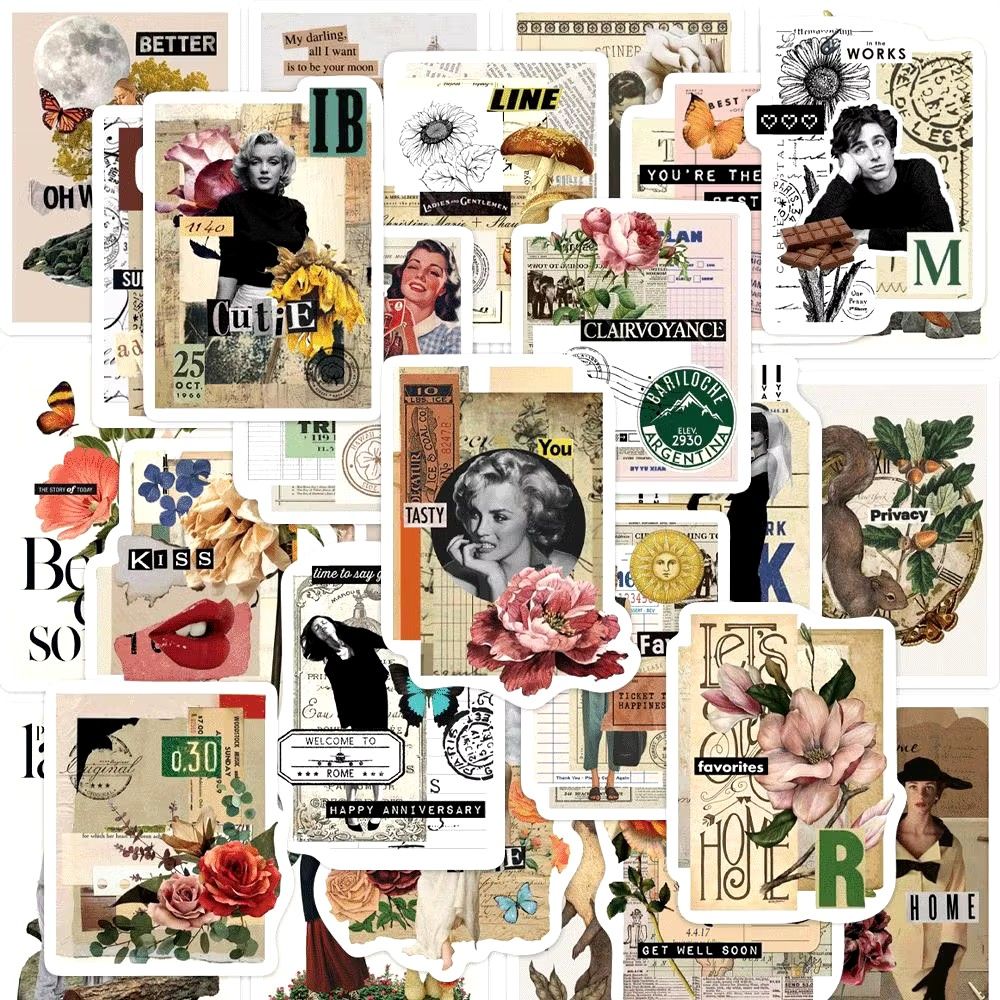 25/50pcs Vintage Retro Aesthetic Vibe Waterproof Vinyl PVC Stickers Decal Label Water Bottle Laptop Tablet Phone Bike Helmet Luggage Guitar Skateboard Suitcase Graffiti (Category: Art & Prints) located in Singapore. Submitted by black.kat (Listing ID 1332944655, Image 1). Description: 25pcs- $4 50pcs-$8 approx 4cm-5cm waterproof and fade proof meet up under blk 54 toa payoh or at toa payoh/braddell mrt normal mail +$0.60 tracked mail +$2.