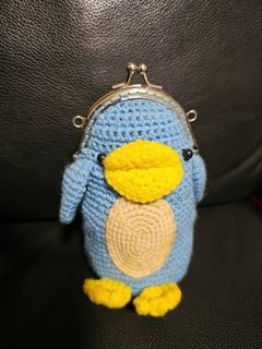 Handmade croquet purse penguin cute