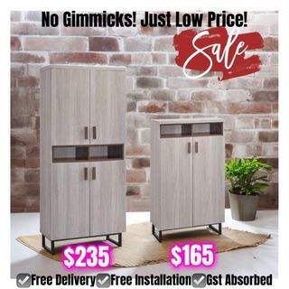 *⭐️beautiful 2 Door Shoe Cabinet☑️Free Delivery☑️Free Installation☑️Gst Absorbed⭐️