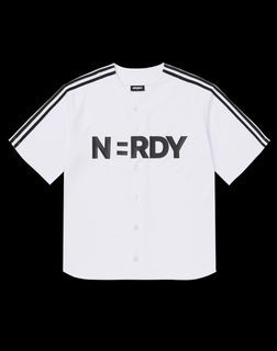 Nerdy Baseball Tee White