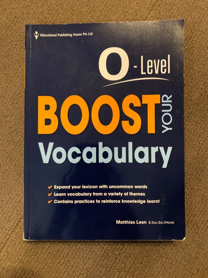 O Level Boost your Vocabulary Textbook (Category: Textbooks) located in Singapore. Submitted by ukiyoscript (Listing ID 1337339606, Image 1). Description: Brand new. More discount if bought with other listings. .