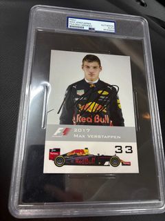 F1 Max Verstappen PSA certified signed autograph encased postcard