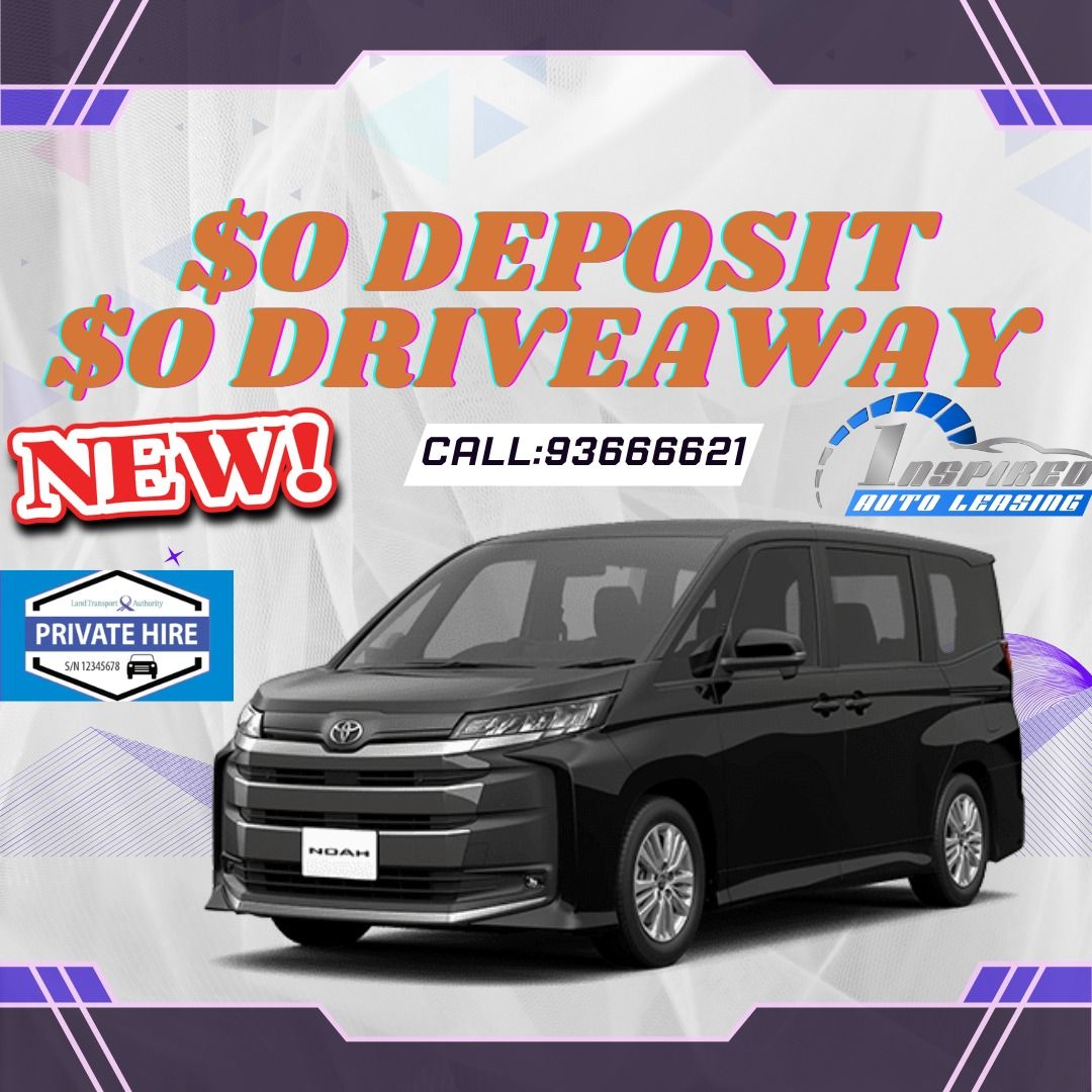 2026 NEW TOYOTA NOAH HYB FOR RENT/ RENTAL(PHV). NEW HONDA SPADA HYB FOR RENT/RENTAL. (PHV). (Category: Car Rental) located in Singapore. Submitted by 1nspiredautoleasing (Listing ID 1327227622, Image 1). Description: ⭐ $0 Deposit ⭐ $0 Downpayment ✅ Brand new ✅ Immediate handover ✅ Roadtax included ✅ Servicing and all wear & tear included ✅ 24/7 Breakdown hotline ✅ CDW available ✅ Leather seat ✅ Front and back recording camera ✅ Android player ✅ I