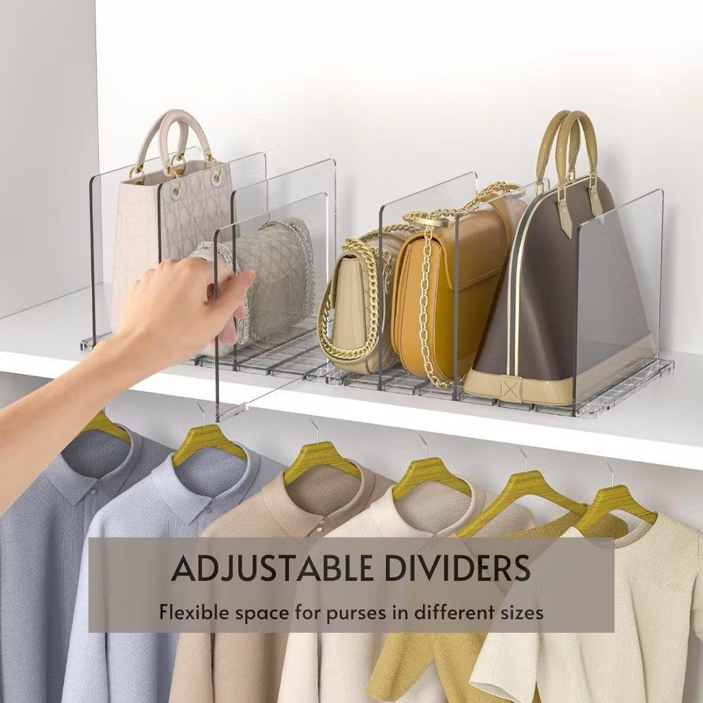 Bag Shelf Divider Acrylic (Category: Other Home Decor) located in Singapore. Submitted by ishoptoomuch (Listing ID 1343359324, Image 2). Description: 40cm x 24cm 5 dividers Brand new.