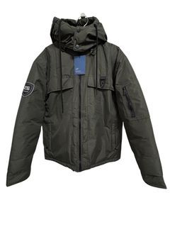 UT Basic Man Winter Coat With Removable Hood Water Resistant Army Green Sz S Winter Jacket