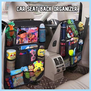 Car Seat Back Organizer/ Car Storage Pockets/ Car Back Seat Storage Organizer with Touch Screen Tablet Holder
