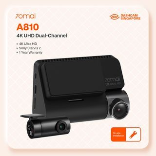 70mai A810 Car Camera with 4G Remote Monitoring Function | Latest 4K Ultra HD Front & Rear Dashcam | Professional Car Camera Installation on-site at your location