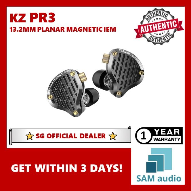 [🎶SG] KZ PR3 13.2mm Planar Driver In-Ear Monitor IEM WITH MIC (Category: Earphones) located in Singapore. Submitted by sam_audio (Listing ID 1284078487, Image 1). Description: OFFICIAL KZ DEALER (>‿◠)✌ SAM AUDIO 🎵 OFFICIAL KZ DEALER - 1 Year Local Warranty & Aftersales Support 📦 Receive in 3 Days - Ninjavan Delivery ($5) - Free Ninjavan Delivery for purchases above $50 - Or top up $30 for Express (End of day) 💲 Best Price Guaranteed - We will