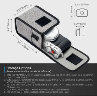 Compact for Sony A6700 A6600 A6500 A6400 A6000 A5100 Fujifilm X100V X100F X100T X100S X100 or mirrorless camera