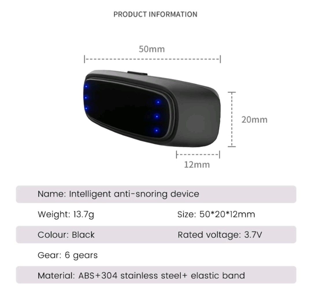 Smart Anti Snoring Device EMS Pulse Stop Snore Improve Sleeping Wrist Chin Strap Aid Effective Solution Snore Portable Noise Reduction Stimulator (Category: Wearables & Smart Watches) located in Singapore. Submitted by designtots (Listing ID 1298265142, Image 8). Description: Smart Anti Snoring Device EMS Pulse Stop Snore Improve Sleeping Wrist Chin Strap Aid Effective Solution Snore Portable Noise Reduction Stimulator Describe: Black colour Mate