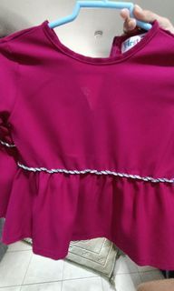 Fuschia girls kurung