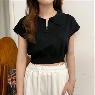 White Knit Crop Top