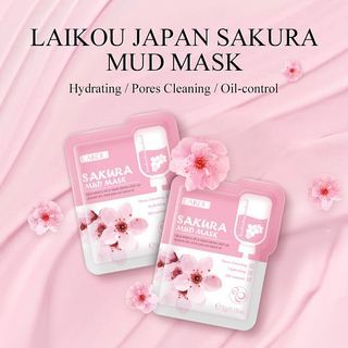 (1 for $1) (6 for $4) LAIKOU Sakura Clay Mud Mask Face Facial Whitening Deep Cleansing Shrink Pores Reduce Acne Blackhead 5g