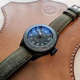 Bespoke Handmade Canvas Watch Strap for  IWC Pilot Timezoner Top Gun Ceratanium