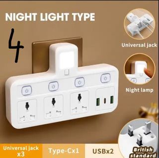 LENCENT Multi Plug Extension Socket with 3 Universal AC Outlets 13A 3250W Extension Plug Adapter with Switch for Home Office
