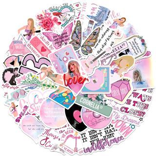 25/50pcs Taylor Swift Lover Album Song Lyrics Music Romantic Waterproof Vinyl PVC Stickers Decal Label Water Bottle Laptop Tablets Skateboard Luggage Guitar Helmet