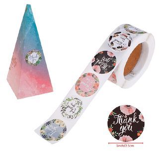 (free mail) 100pcs Thank You Stickers 2.5cm Flower Floral Design Wedding Seller Buyer Business Parcel Letter Event