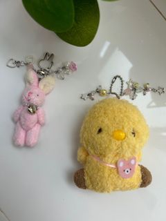 plush keychains and bag pins | jewelry / jewellery / bracelet / bracelets / ring / rings / earring / earrings / y2k / grunge / soft / fairycore / cottagecore/ aesthetic / goth / keychain / phone charm /accessory