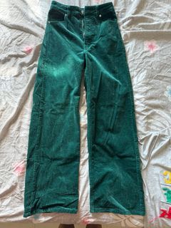 h&m wide leg/ flare high waisted corduroy pants