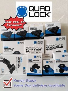 *CLEARANCE SALE* QUAD LOCK Quadlock Mount Phone Holder for Car Bicycle & Motorcycle mirror clutch brake reservoir handlebar vibration dampener 🔥Cheapest & Authentic🔥Yamaha R15 MT15 MT03 xmax Kawasaki ZX4RR Honda CB150 nmax Zedge Aerox INSTOCK READY STOCK