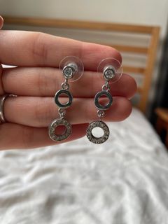 [new, no box] Diamond & silver earrings