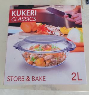 BNIB Kukeri 2l Borosilicate Glass Casserole with Lid