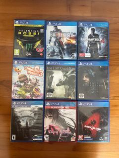 PS4 game  Valentino Rossi / Battlefield 4 / Uncharted 4 / Little Big Planet 3 / The last guardian  / Death stranding / Robinson  / Tales of berseria / Back 4 blood