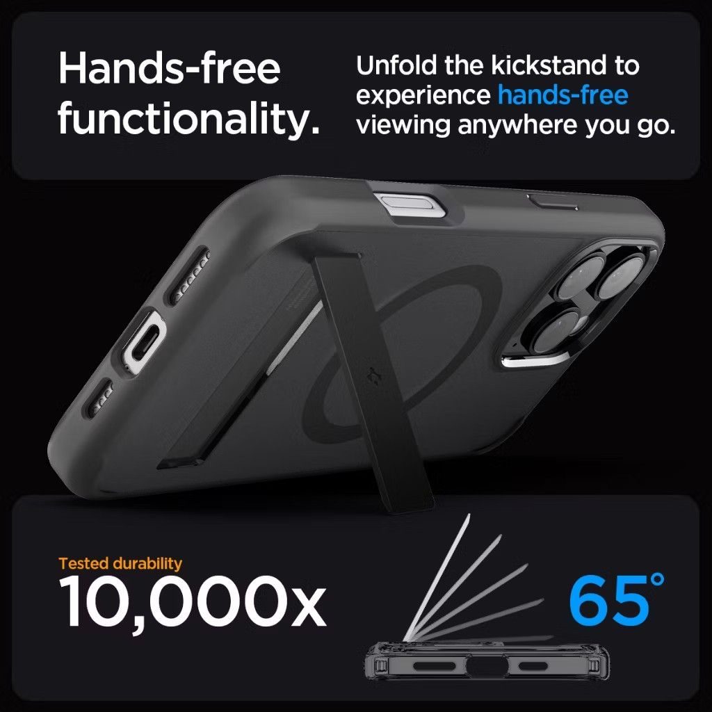 Spigen iPhone 16 Pro Max Case 6.9" Ultra Hybrid S MagFit (Category: Cases & Sleeves) located in Singapore. Submitted by Danielitto (Listing ID 1328003129, Image 5). Description: Spigen iPhone 16 Pro Max Case 6.9" Ultra Hybrid S MagFit Frost Magnetic Phone Case Phone Stand iPhone Case iPhone Cover Made from a blend of PC and TPU for durability Flush-fitting versatile kickstand via Active Stop Technology Infused with blue resin for long-lasting cla