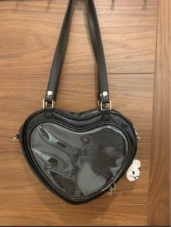 lolita black coquette heart harajuku bag!