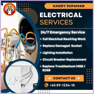Electric Emergency Service / Re-Wiring Services / BCA /  Electricians / Power Trip / Power Socket