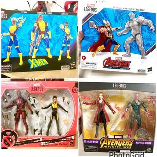 Marvel legends X-men 3 pack storm, forge & jubilee 2 pk Thor and destroyer 2pk movie deadpool & negasonic teenage warhead 2 pk Avengers Infinity War Vision and Wanda Scarlet witch