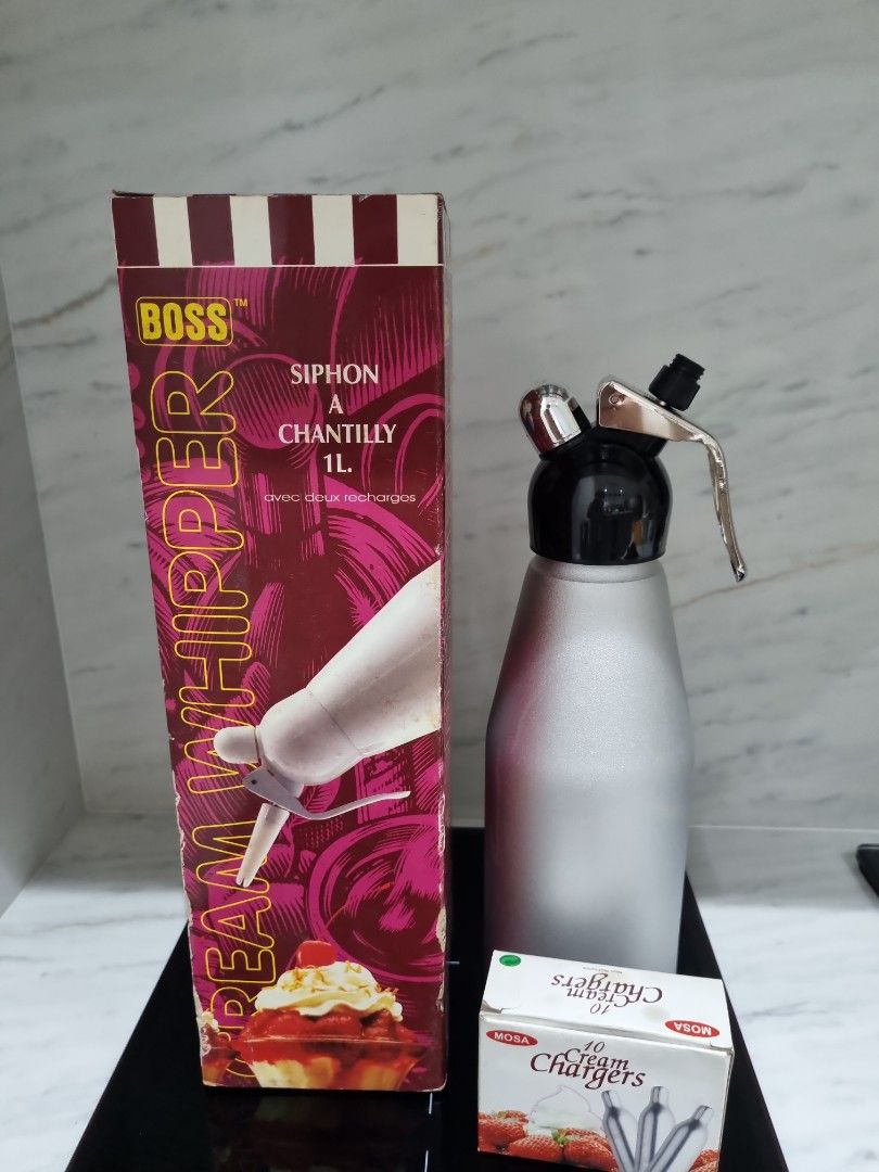 BossvCream Whipper (Category: Everything Else) located in Singapore. Submitted by nuhly (Listing ID 1345965492, Image 1). Description: Never used before Kept in storage so box looks a bit old.