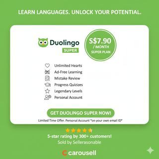 🦉 Duolingo Super Plan - Master Languages Faster! - Personal Account! 🦉