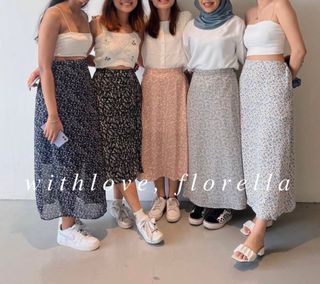 withloveflorella Floral Midi Skirt