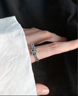 Y2K Silver adjustable Buckle Ring