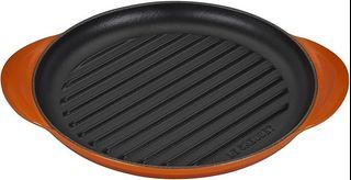 Le Creuset Round Cast Iron Grill Pan, 25cm, Flame