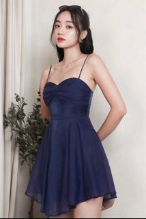 The Style Soirée (TSS) Mira Mesh Dress in Cobalt Blue