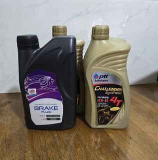 PTT Challenger Fully Synthetic 4T 15W-50 1000ml Engine Oil/  Brake fluid/ Spark Tool/ Yamaha fz16 pil filter